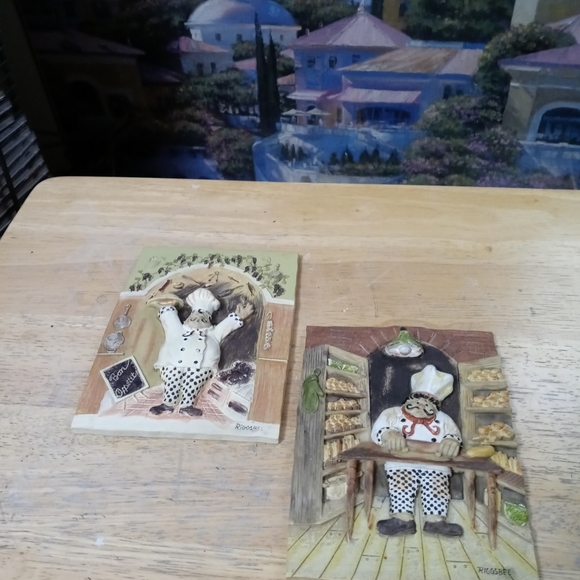 🍶🍵(Get Two) Italian Fat Chef 3D Kitchen Pic Handmade Decor Wall Plaques.🏆🏇 - Picture 4 of 10